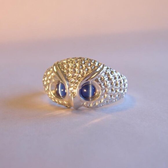 🎀 Adorable Cute Blue Eye Owl Rings for Women/Man, PD198 - Picture 6 of 10